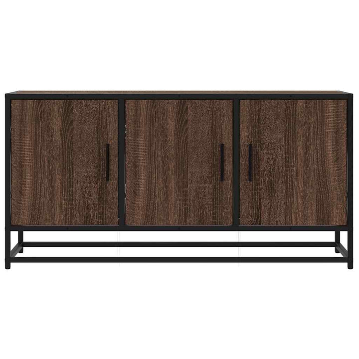 tv-bord 100x35x50 cm konstrueret træ og metal brun egetræsfarve