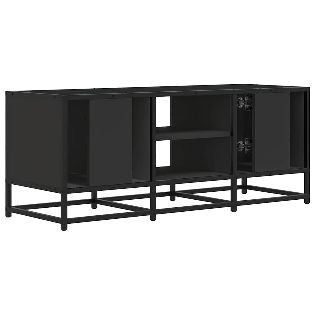 tv-bord 100x35x41 cm konstrueret træ og metal sort