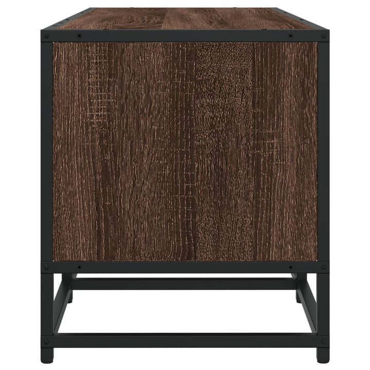 tv-bord 100x35x41 cm konstrueret træ og metal brun egetræsfarve