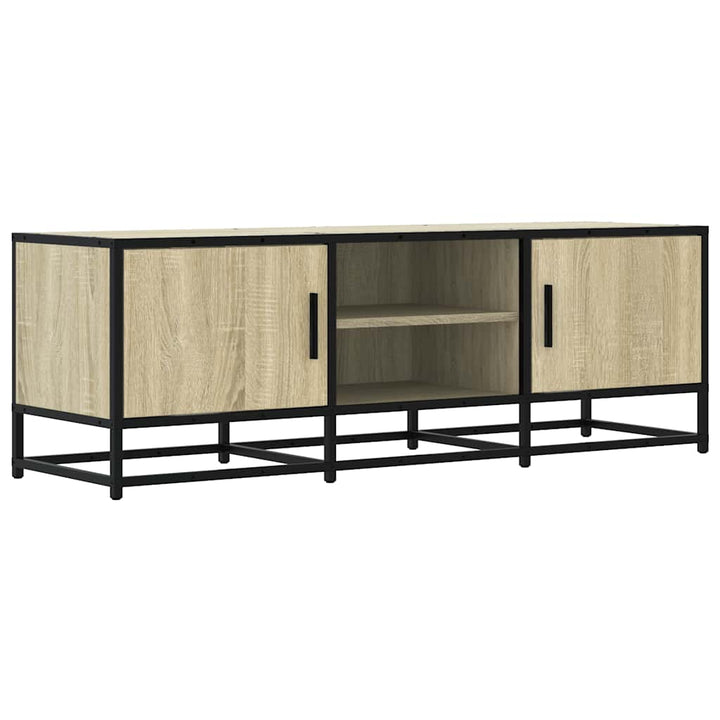 tv-bord 120x35x41 cm konstrueret træ og metal sonoma-eg