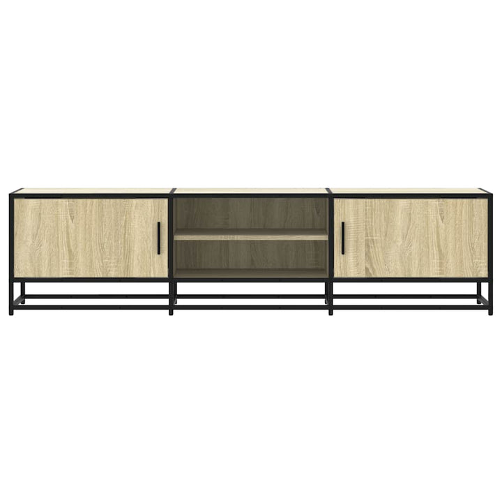 tv-bord 160x35x41 cm konstrueret træ og metal sonoma-eg
