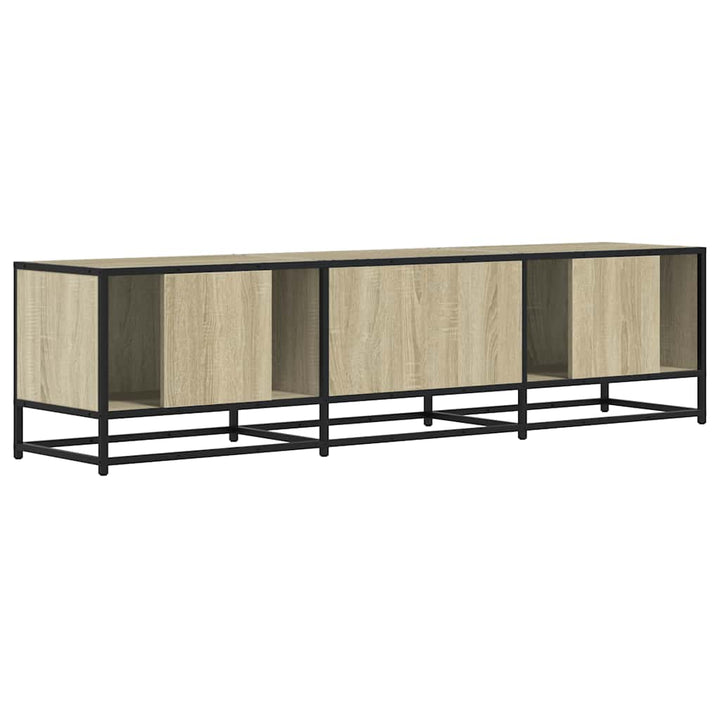tv-bord 160x35x41 cm konstrueret træ og metal sonoma-eg