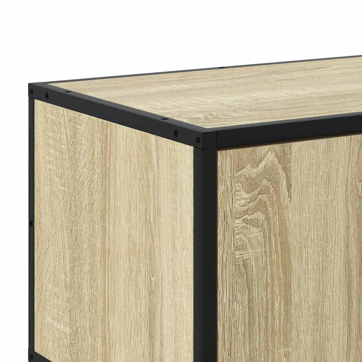 tv-bord 160x35x41 cm konstrueret træ og metal sonoma-eg