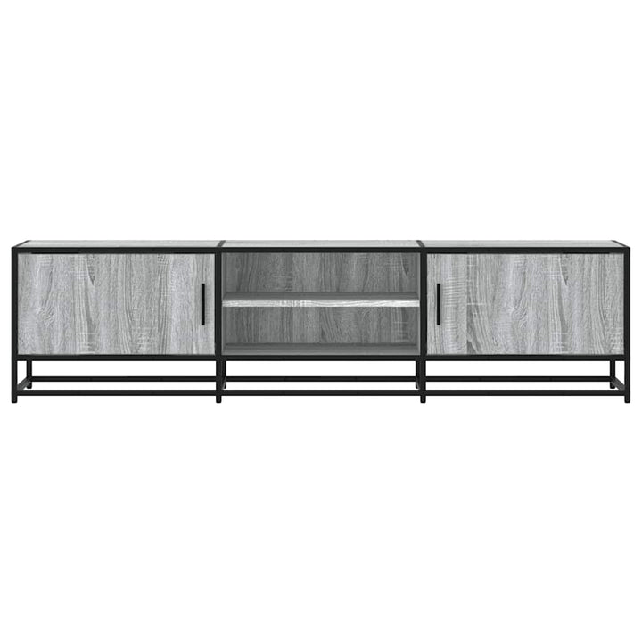 tv-bord 160x35x41 cm konstrueret træ og metal grå sonoma-eg
