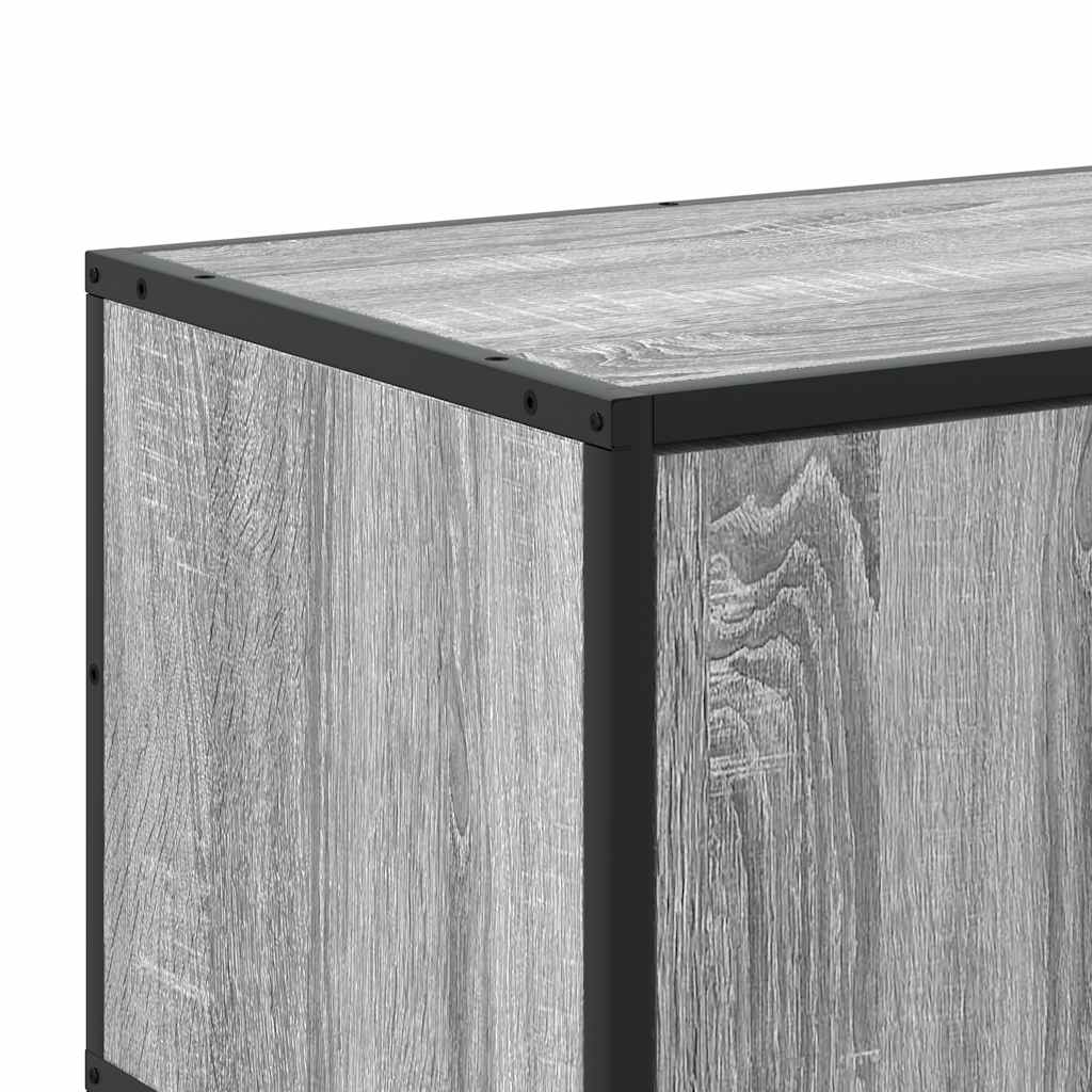 tv-bord 160x35x41 cm konstrueret træ og metal grå sonoma-eg