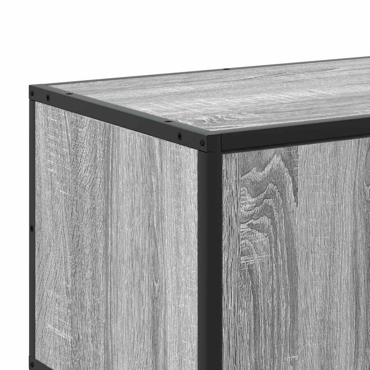 tv-bord 160x35x41 cm konstrueret træ og metal grå sonoma-eg