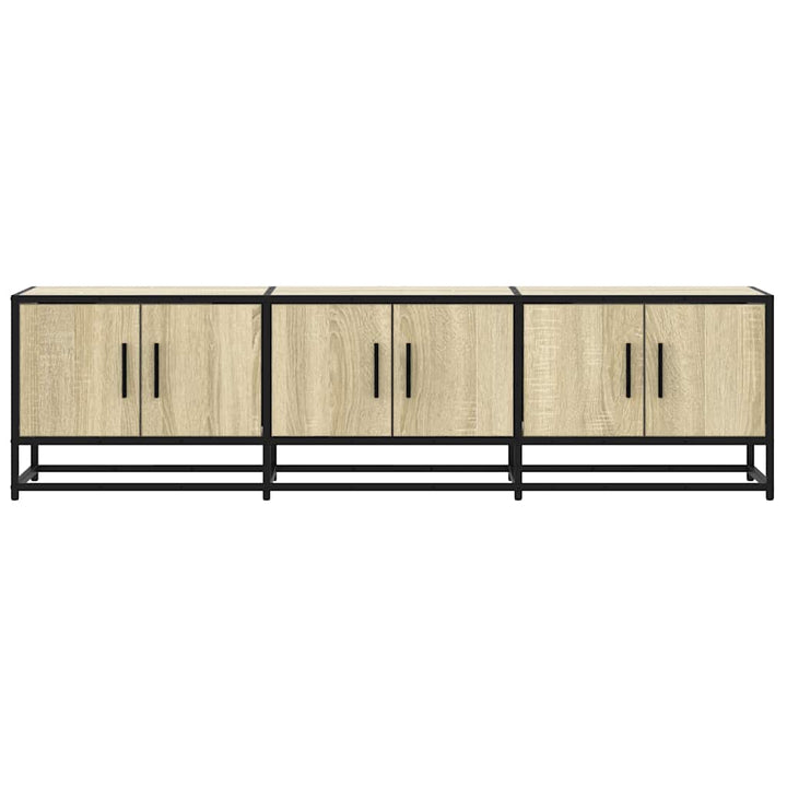 tv-bord 150x35x41 cm konstrueret træ og metal sonoma-eg