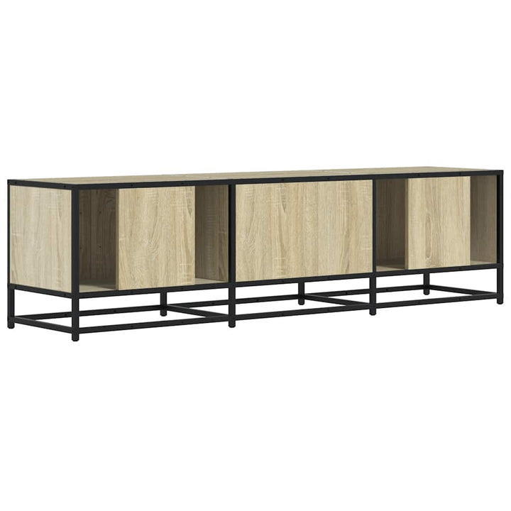 tv-bord 150x35x41 cm konstrueret træ og metal sonoma-eg