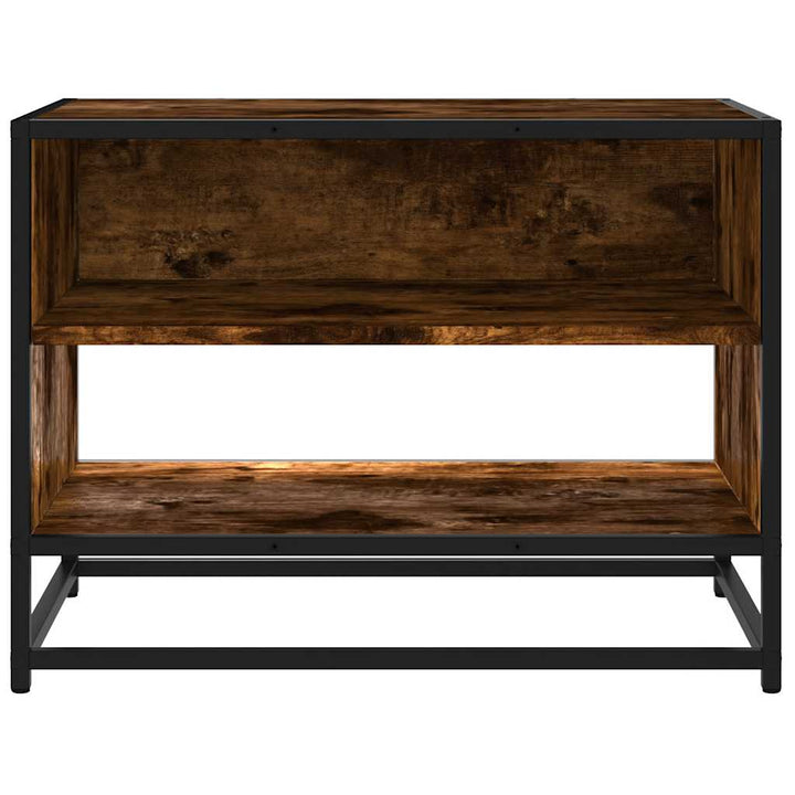 tv-bord 61x40x46 cm konstrueret træ metal røget egetræsfarve