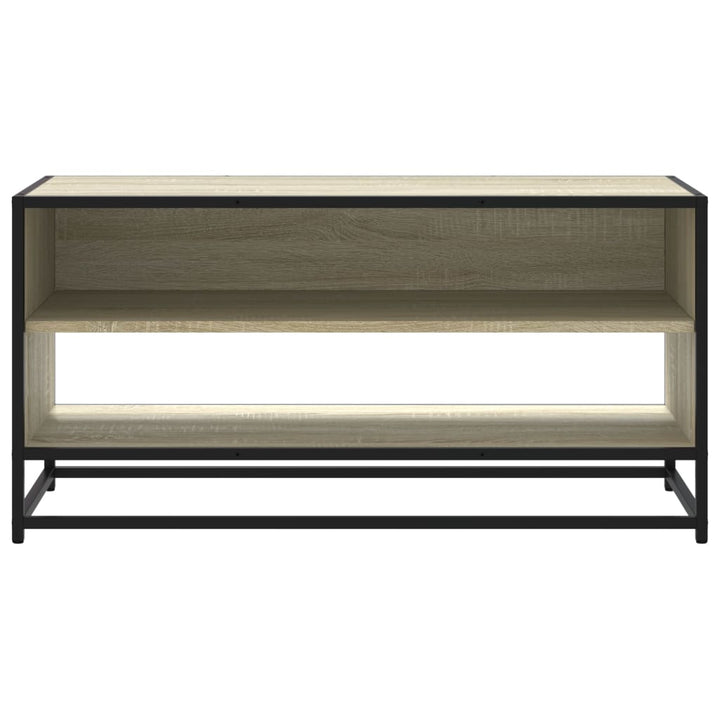tv-bord 91x40x46 cm konstrueret træ og metal sonoma-eg