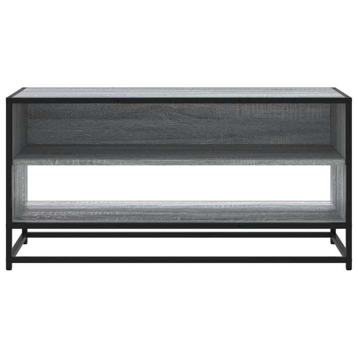tv-bord 91x40x46 cm konstrueret træ og metal grå sonoma-eg