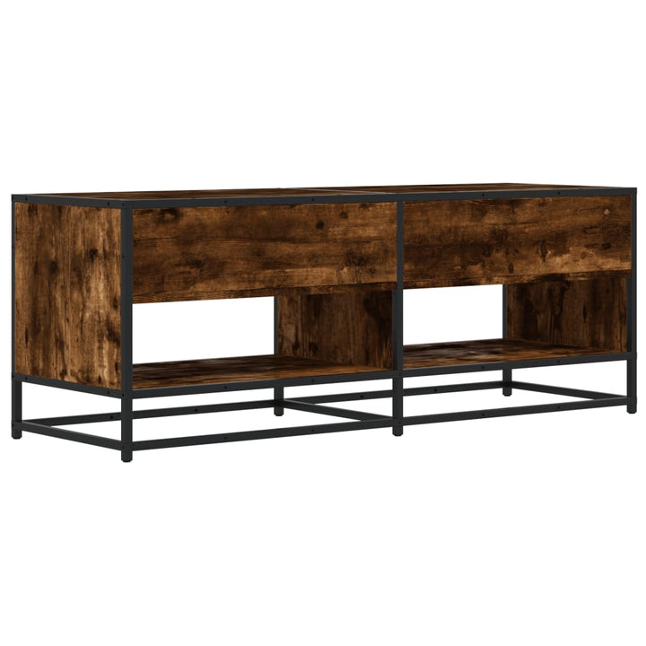 tv-bord 120,5x40x46 cm konstrueret træ metal røget egetræsfarve