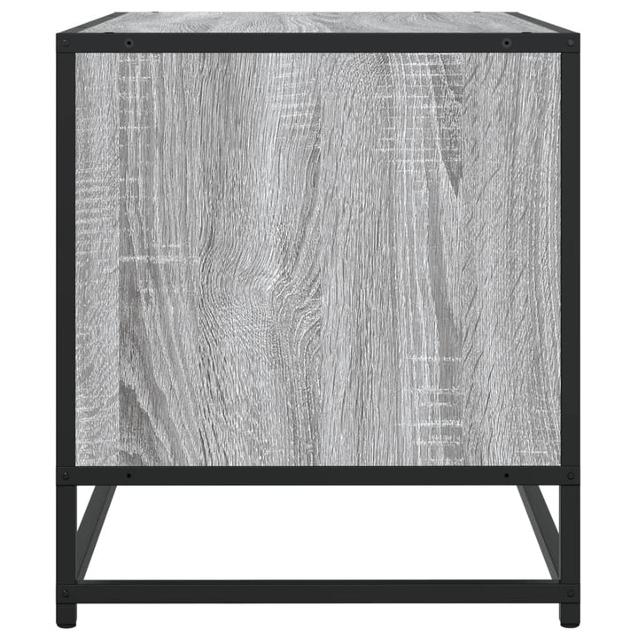 tv-bord 120,5x40x46 cm konstrueret træ og metal grå sonoma-eg