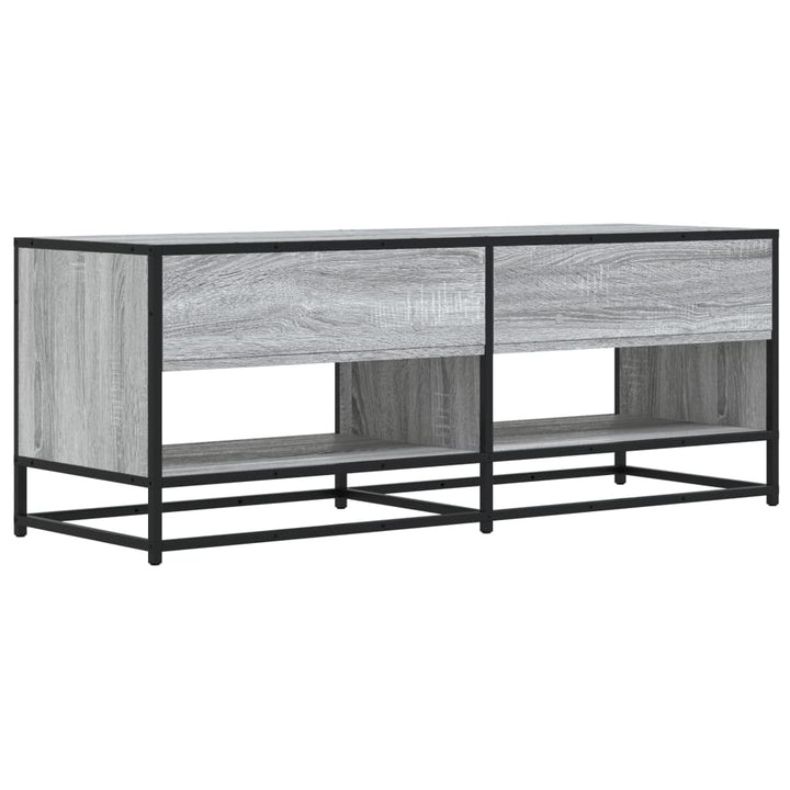 tv-bord 120,5x40x46 cm konstrueret træ og metal grå sonoma-eg