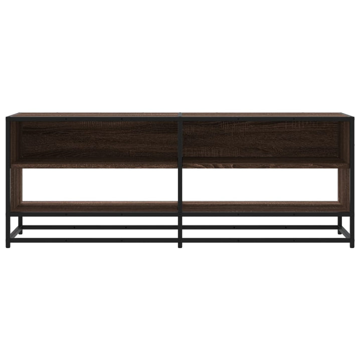 tv-bord 120,5x40x46 cm konstrueret træ metal brun egetræsfarve