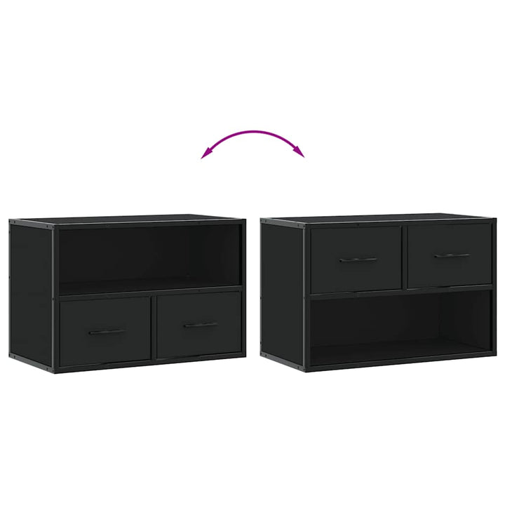 tv-bord 60x31x39,5 cm konstrueret træ og metal sort