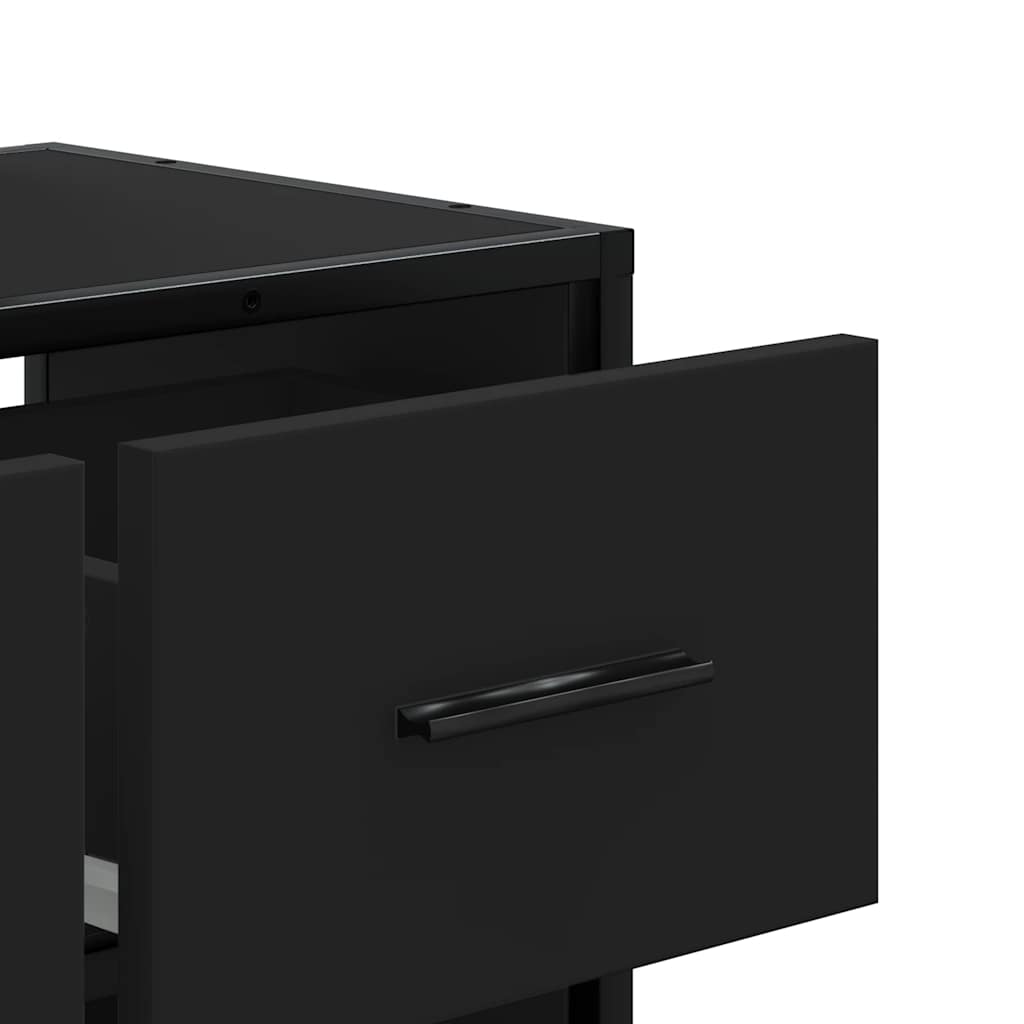 tv-bord 60x31x39,5 cm konstrueret træ og metal sort