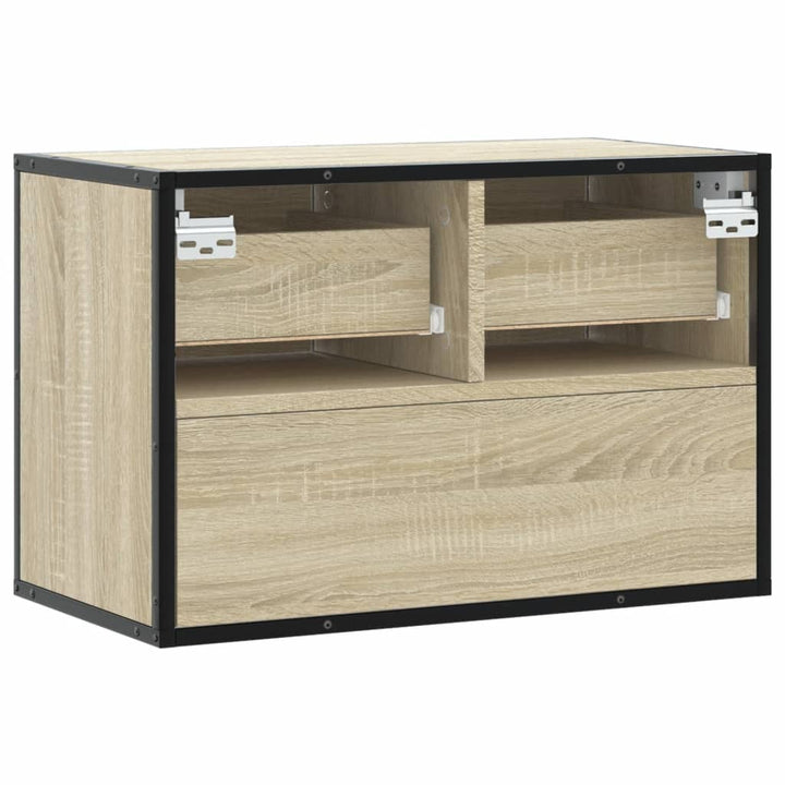 tv-bord 60x31x39,5 cm konstrueret træ og metal sonoma-eg