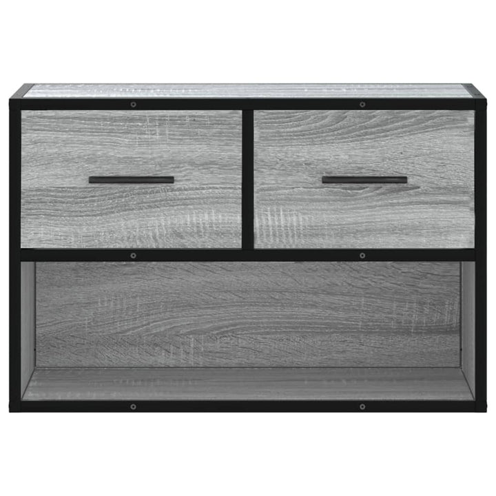 tv-bord 60x31x39,5 cm konstrueret træ og metal grå sonoma-eg