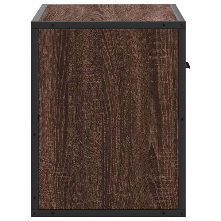tv-bord 60x31x39,5 cm konstrueret træ og metal brunt eg