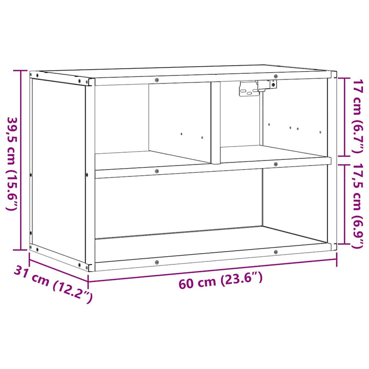 tv-bord 60x31x39,5 cm konstrueret træ og metal sort