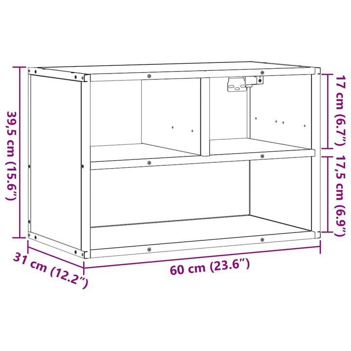 tv-bord 60x31x39,5 cm konstrueret træ og metal sonoma-eg