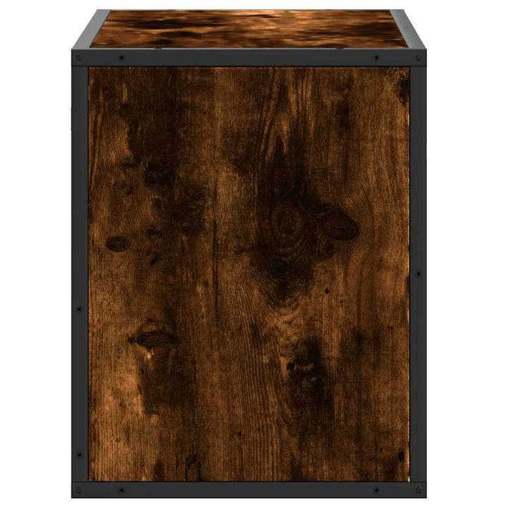 tv-bord 60x31x39,5 cm konstrueret træ og metal røget egetræ