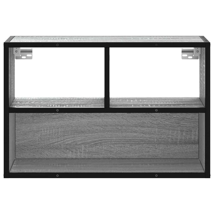 tv-bord 60x31x39,5 cm konstrueret træ og metal grå sonoma-eg