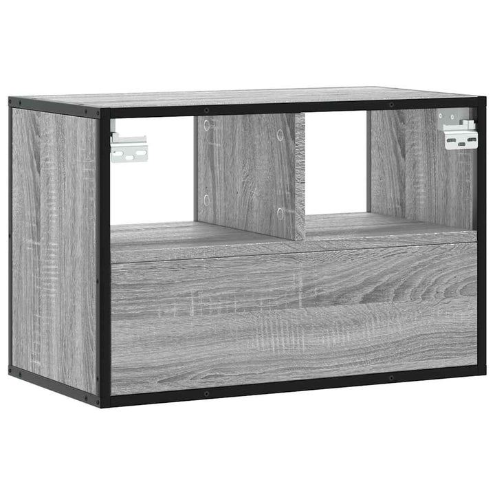 tv-bord 60x31x39,5 cm konstrueret træ og metal grå sonoma-eg