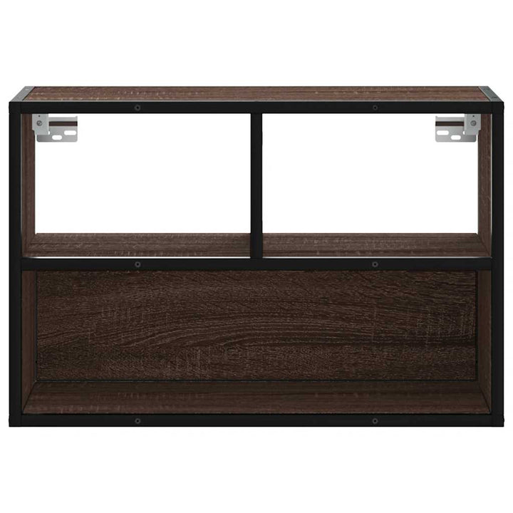 tv-bord 60x31x39,5 cm konstrueret træ og metal brunt eg