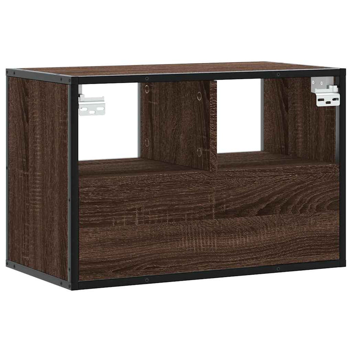tv-bord 60x31x39,5 cm konstrueret træ og metal brunt eg