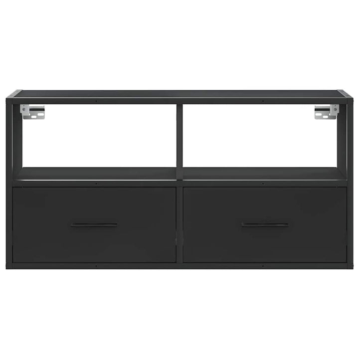 tv-bord 80x31x39,5 cm konstrueret træ og metal sort