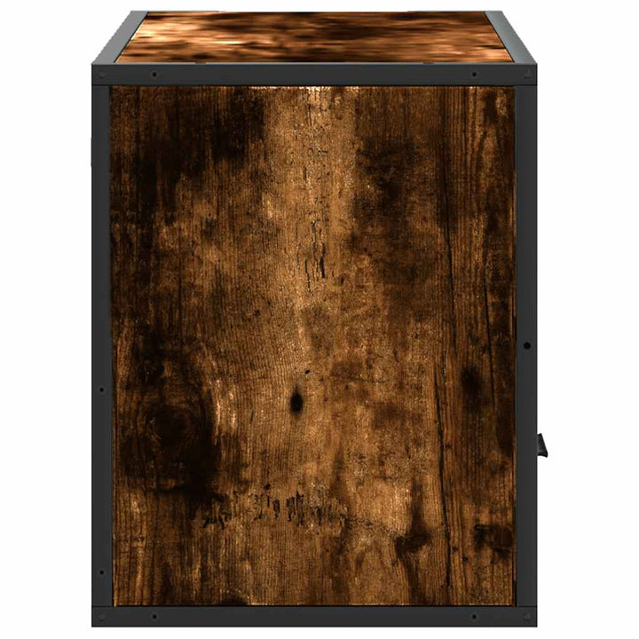 tv-bord 80x31x39,5 cm konstrueret træ og metal røget egetræ