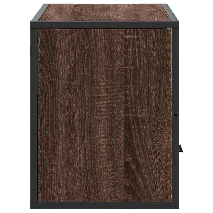 tv-bord 80x31x39,5 cm konstrueret træ og metal brunt eg