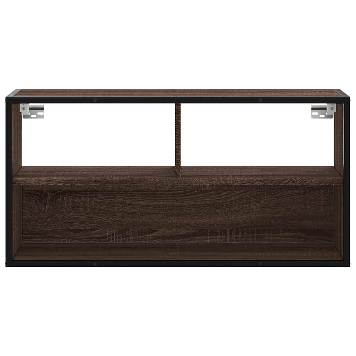 tv-bord 80x31x39,5 cm konstrueret træ og metal brunt eg