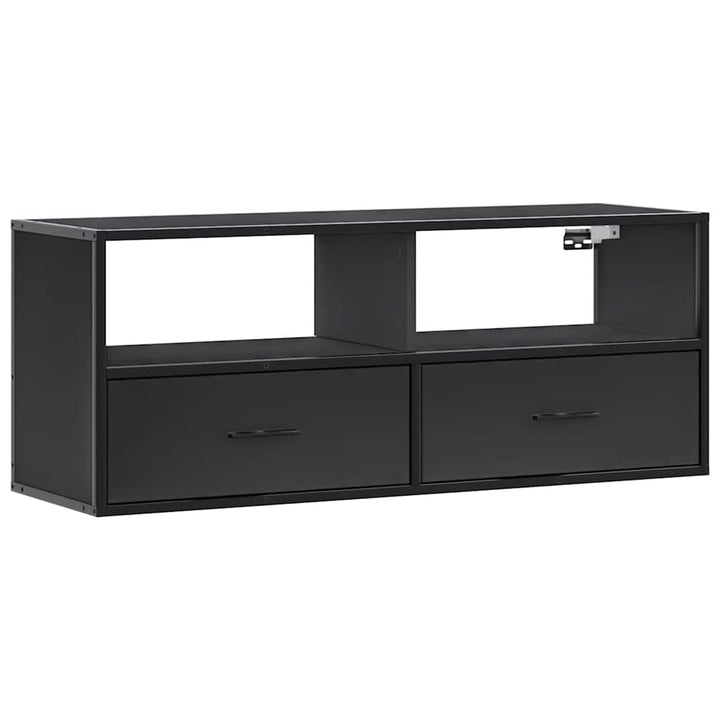 tv-bord 100x31x39,5 cm konstrueret træ og metal sort