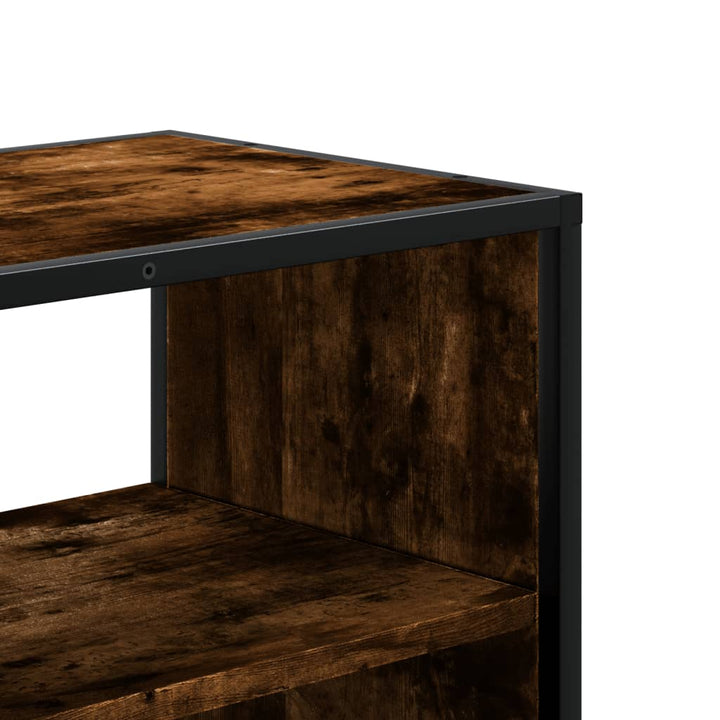 tv-bord 100x31x39,5 cm konstrueret træ og metal røget egetræ