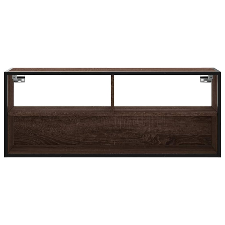 tv-bord 100x31x39,5 cm konstrueret træ og metal brunt eg