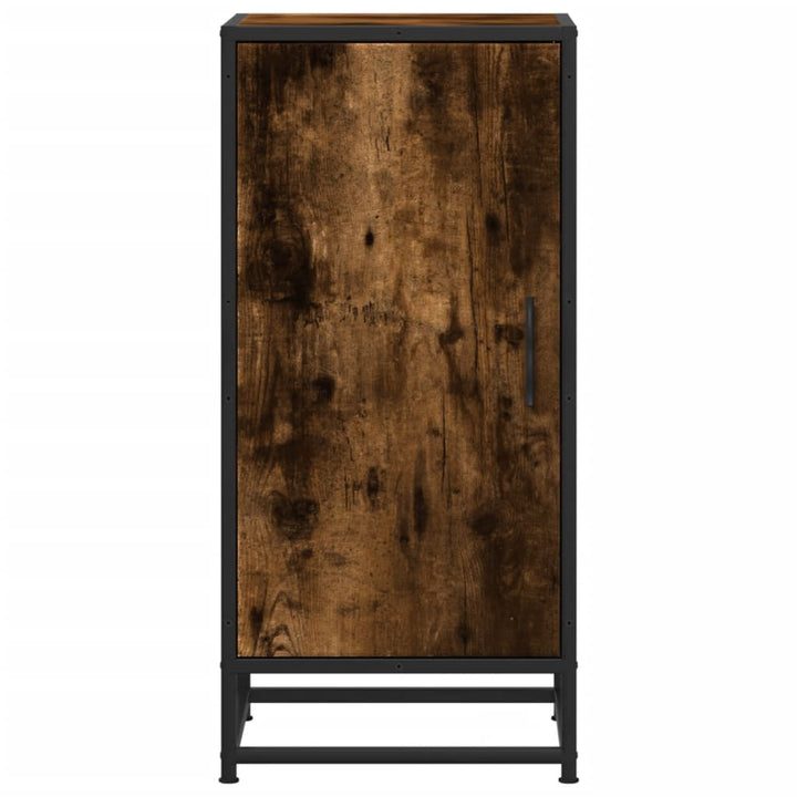 skab 35,5x35x76 cm konstrueret træ og metal røget egetræsfarve