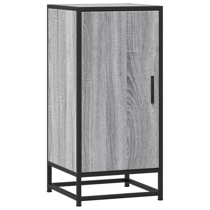 skab 35,5x35x76 cm konstrueret træ og metal grå sonoma-eg