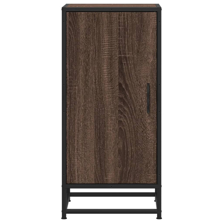 skab 35,5x35x76 cm konstrueret træ og metal brun egetræsfarve