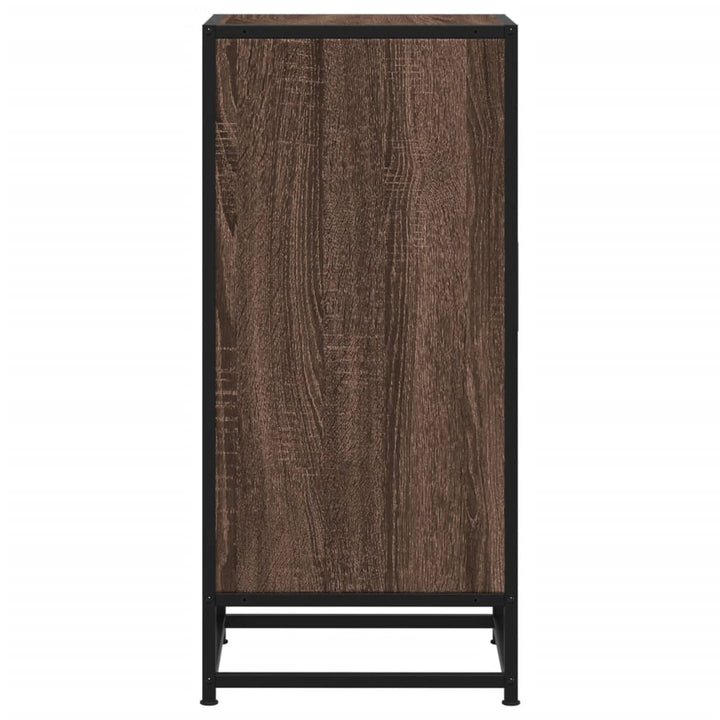 skab 35,5x35x76 cm konstrueret træ og metal brun egetræsfarve