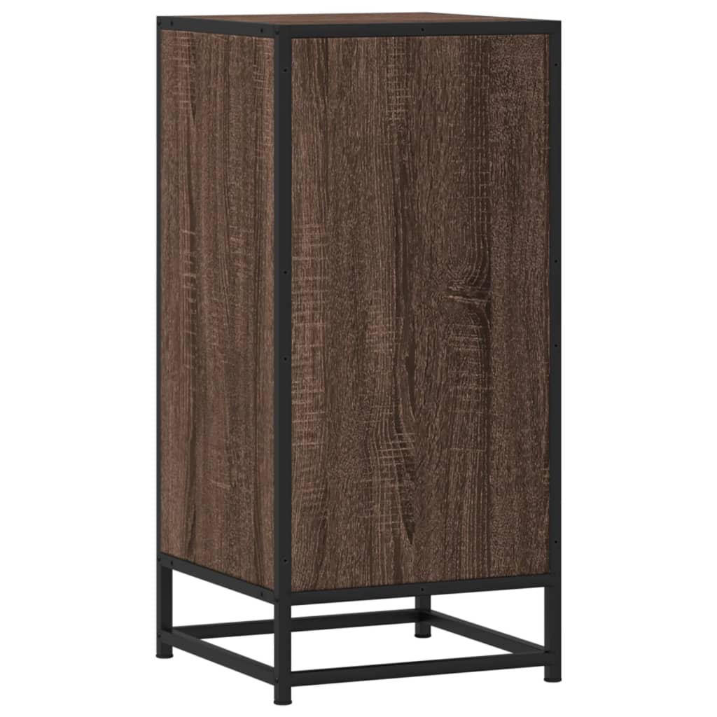 skab 35,5x35x76 cm konstrueret træ og metal brun egetræsfarve