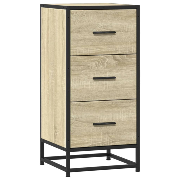 skab 35,5x35x76 cm konstrueret træ og metal sonoma-eg