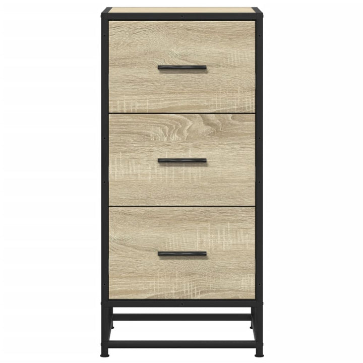 skab 35,5x35x76 cm konstrueret træ og metal sonoma-eg