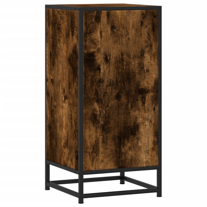 skab 35,5x35x76 cm konstrueret træ og metal røget egetræsfarve