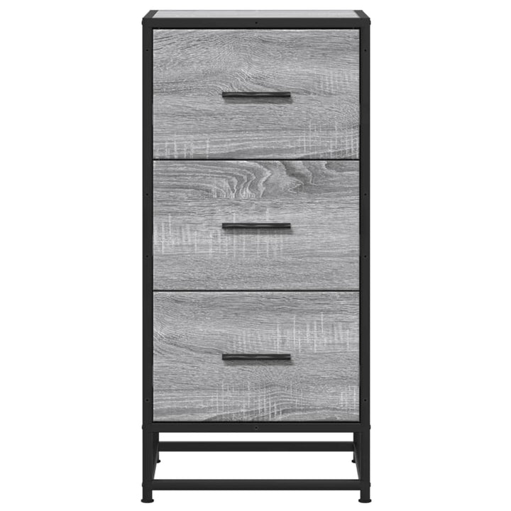skab 35,5x35x76 cm konstrueret træ og metal grå sonoma-eg