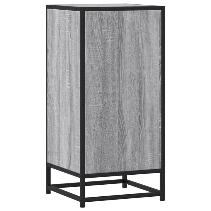 skab 35,5x35x76 cm konstrueret træ og metal grå sonoma-eg