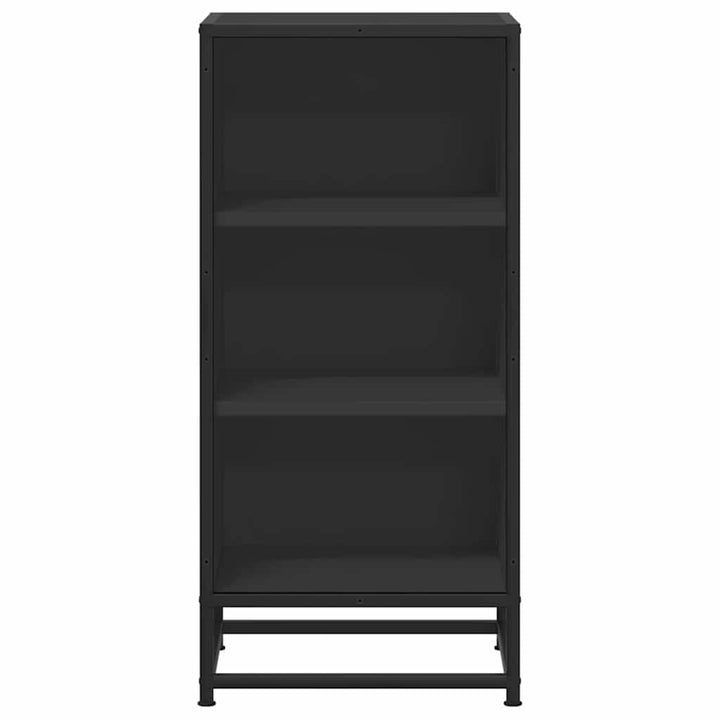 skuffeskab 35,5x35x76 cm konstrueret træ og metal sort
