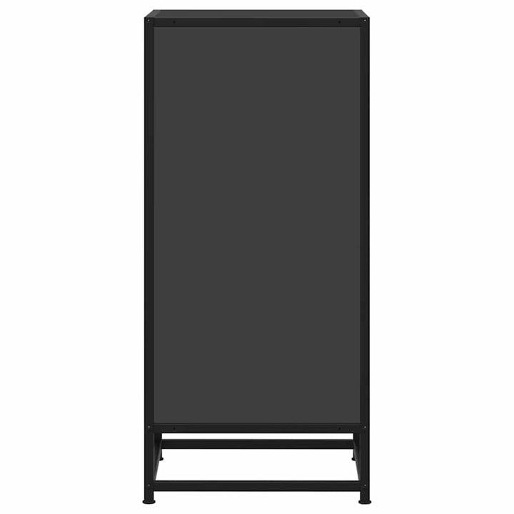 skuffeskab 35,5x35x76 cm konstrueret træ og metal sort